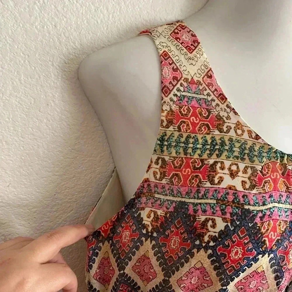 💥Millibon Multi-Print Multicolor Lightweight Dress L - Picture 5 of 9